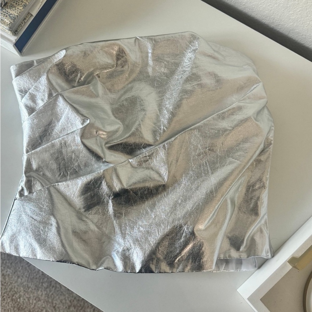 Silver Metallic Women's Skirt